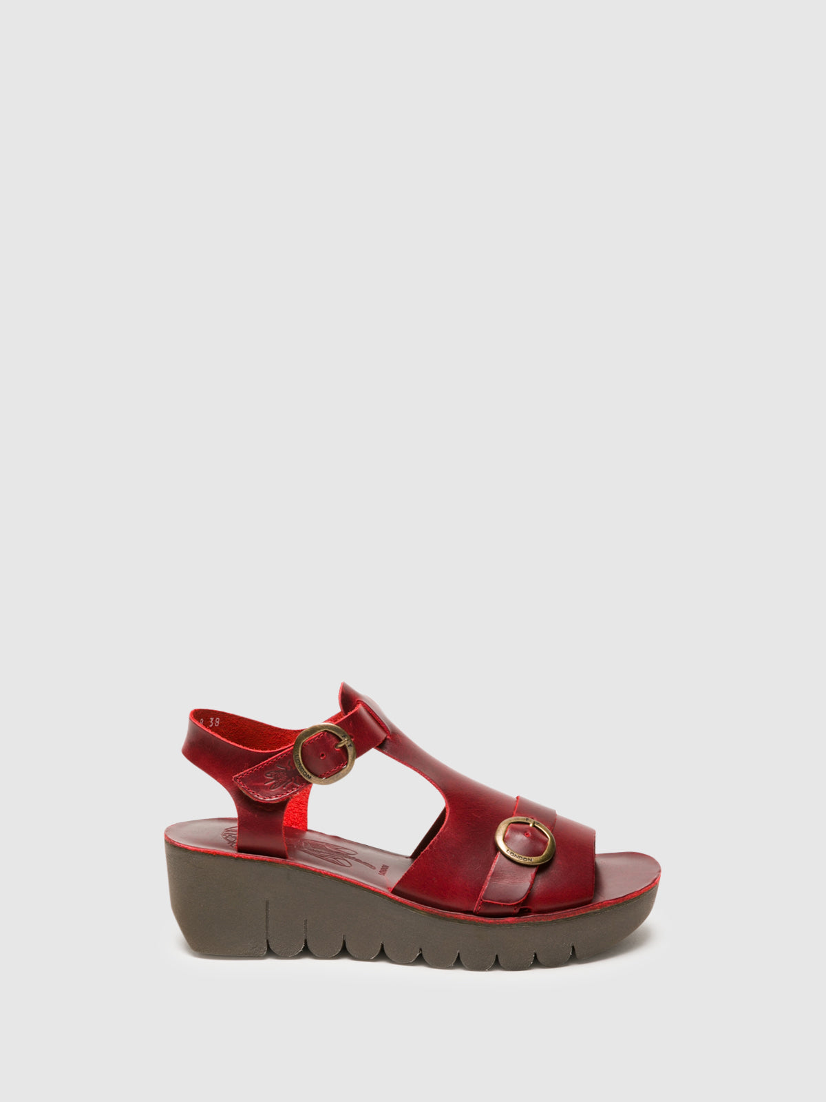 Fly London Red Buckle Sandals